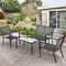4 Pcs Patio Furniture Set Sofa Coffee Table Steel Frame Garden